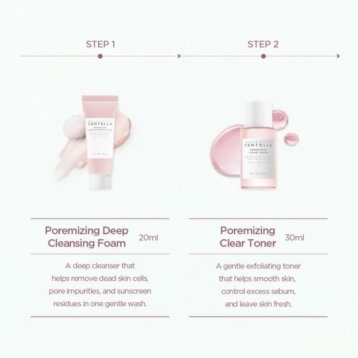 SKIN1004 Madagascar Centella Poremizing Travel Kit (30ml x 4ea) مجموعة SKIN1004 مدغشقر سنتيلا لتفتيح المسام للسفر - Princess Cosmetics Qatar