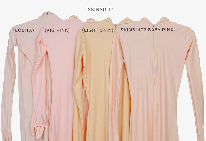 InTheMask by MOLIS pink Zentai skinsuit from the CLASSIC Series, made of super spandex, shown on a mannequin.