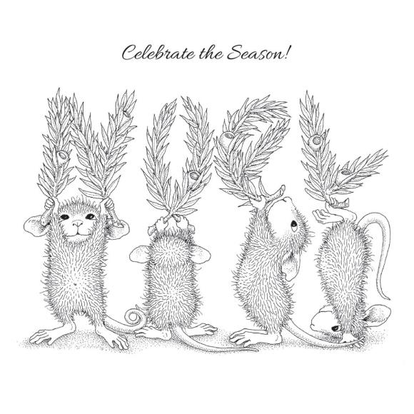 Spellbinders - House Mouse - Cling Rubber Stamp - Noel. Noel Cling Rubber Stamp Set is part of the from House-Mouse Designs Holiday Collection with a set of two stamps. This line up of playful mice spells out a leafy NOEL accented with holiday berries. Available at Embellish Away located in Bowmanville Ontario Canada.