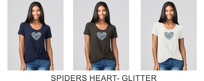 Spiders Twisted Tee- Ladies or Girls- 5 Designs
