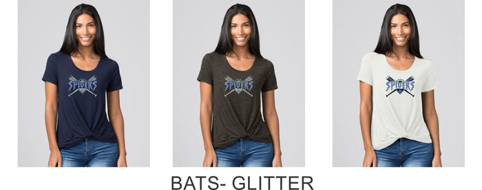 Spiders Twisted Tee- Ladies or Girls- 5 Designs