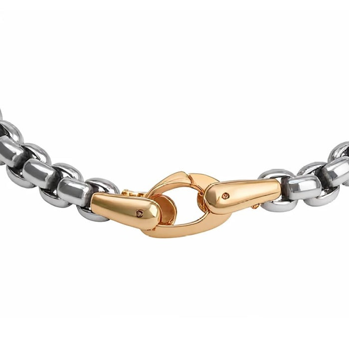 Stainless Steel Bracelet with Gold Lock Bracelet