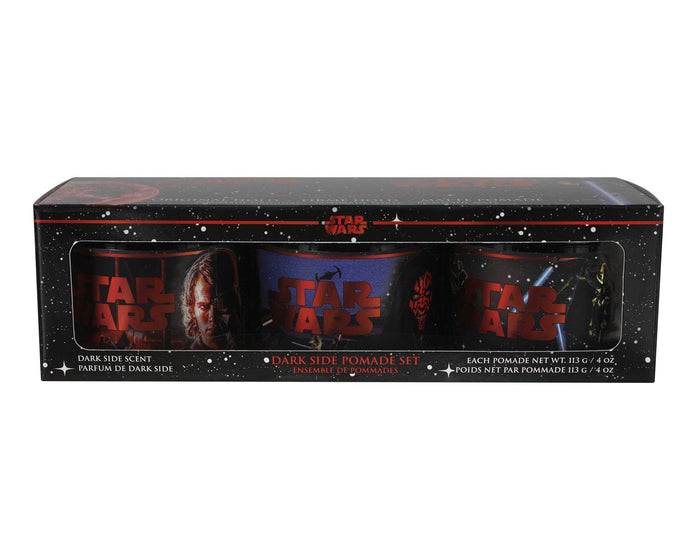 Star Wars dark side pomade set packaging on a white background