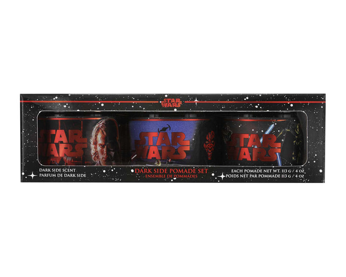 Star Wars dark side pomade set packaging on a white background