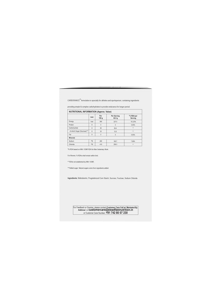Steadfast Nutrition Carborance Multi-Source Carbohydrates - Unflavoured (30 Sachets)
