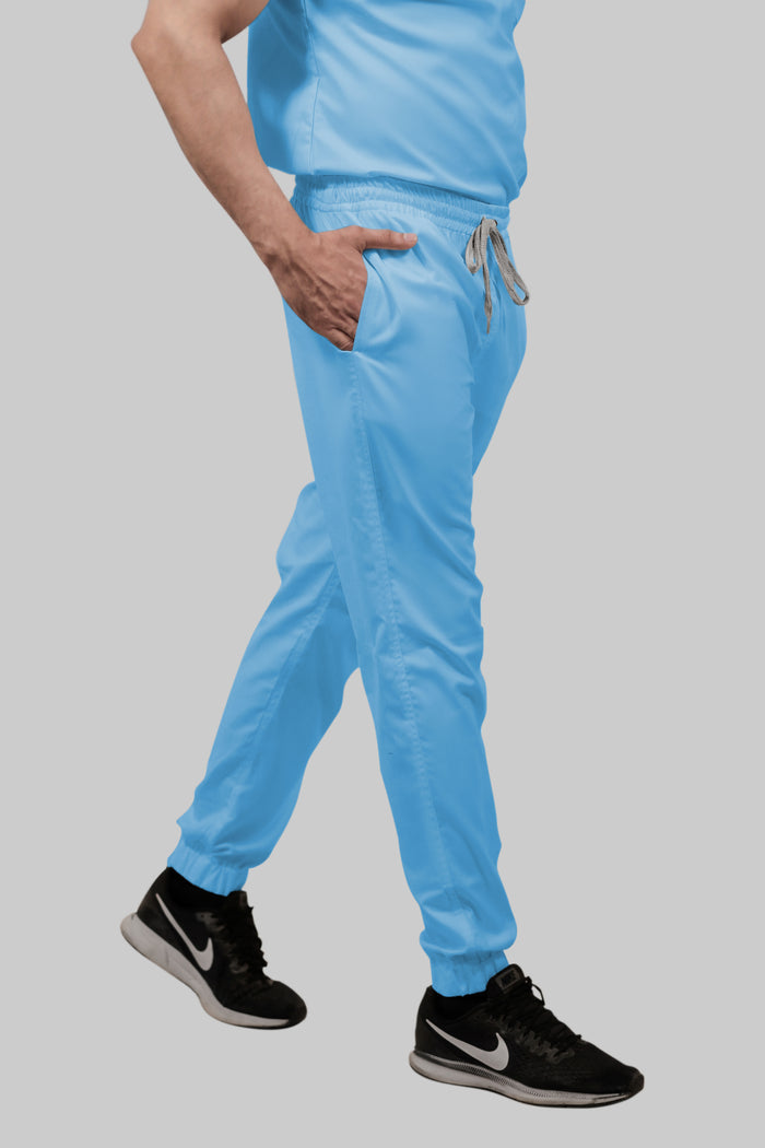Stretchable (2Way) Men Light Blue Jogger