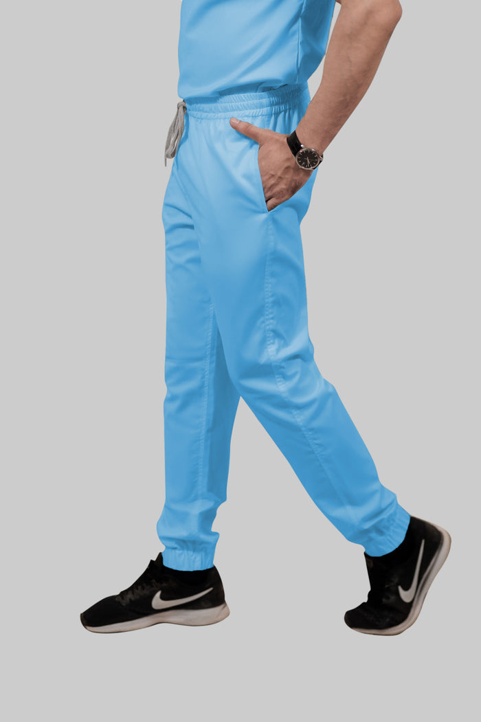 Stretchable (2Way) Men Light Blue Jogger