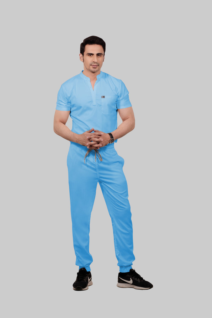 Stretchable (2Way) Men Light Blue Jogger