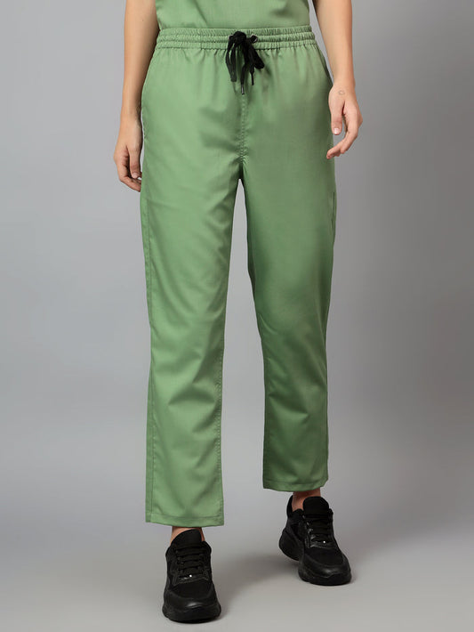Stretchable (2Way) Women Pista Green Straight Scrub Pant