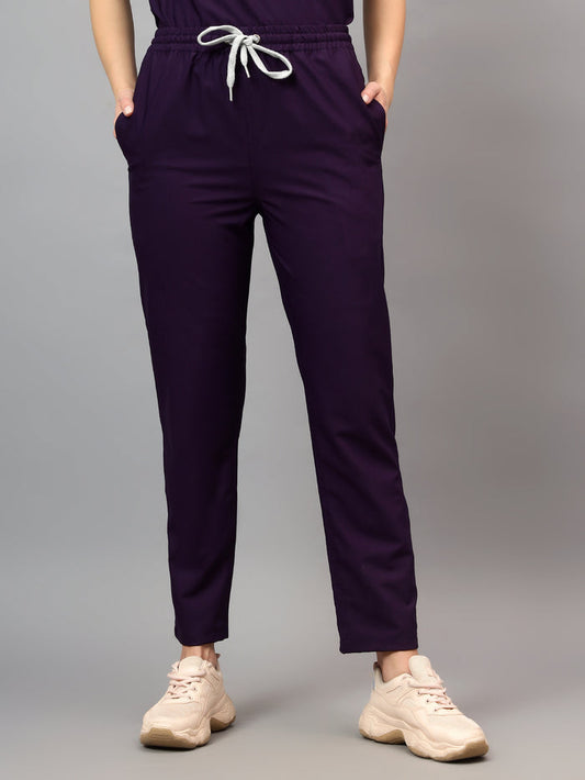 Stretchable (4Way) Female Violet Straight Scrub Pant