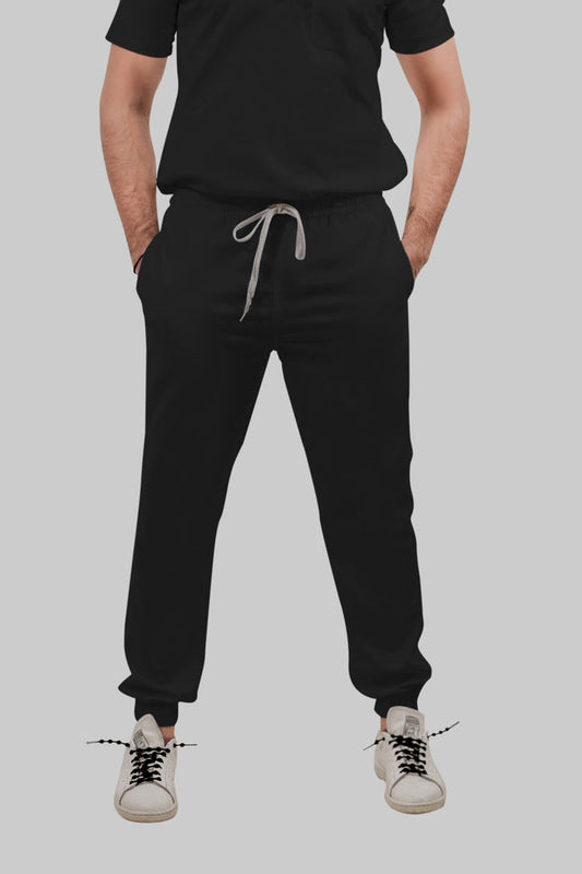 Stretchable (4Way) Men Black Jogger
