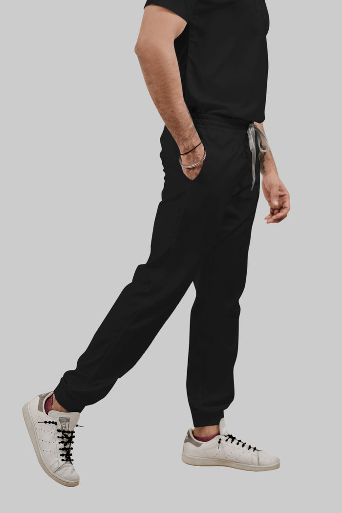 Stretchable (4Way) Men Black Jogger