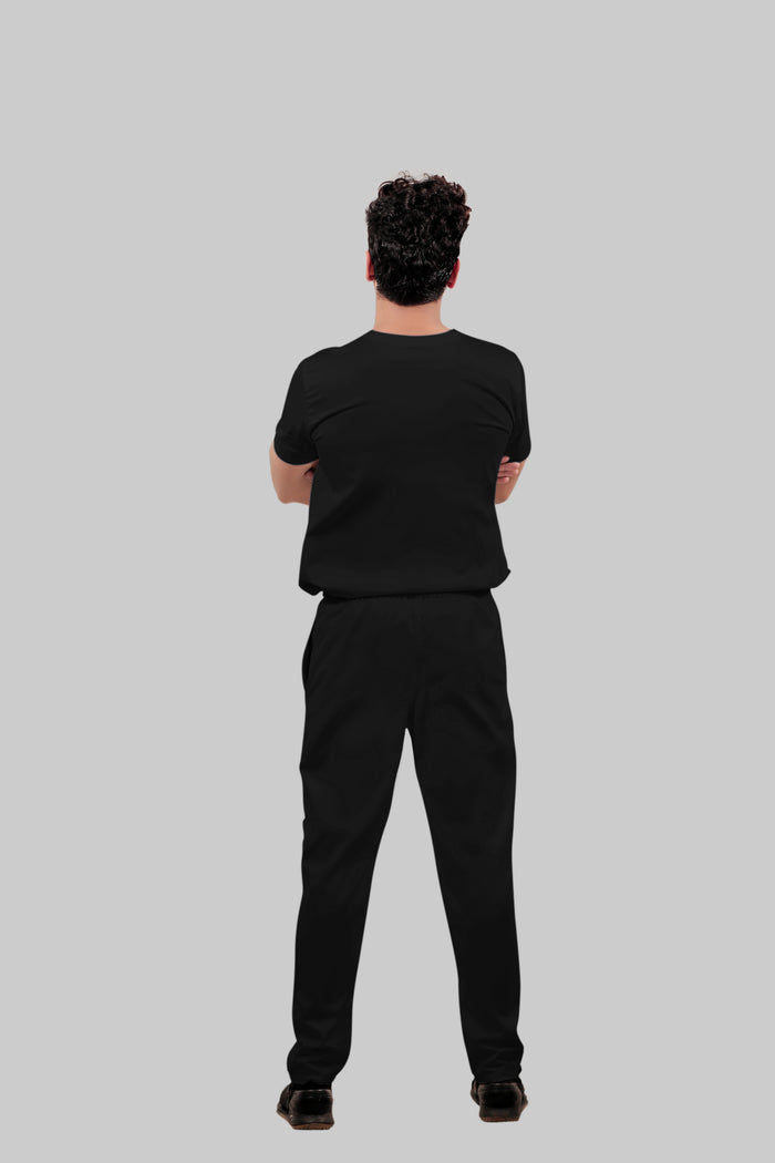 Stretchable (4Way) Men Black Straight Scrub Pant