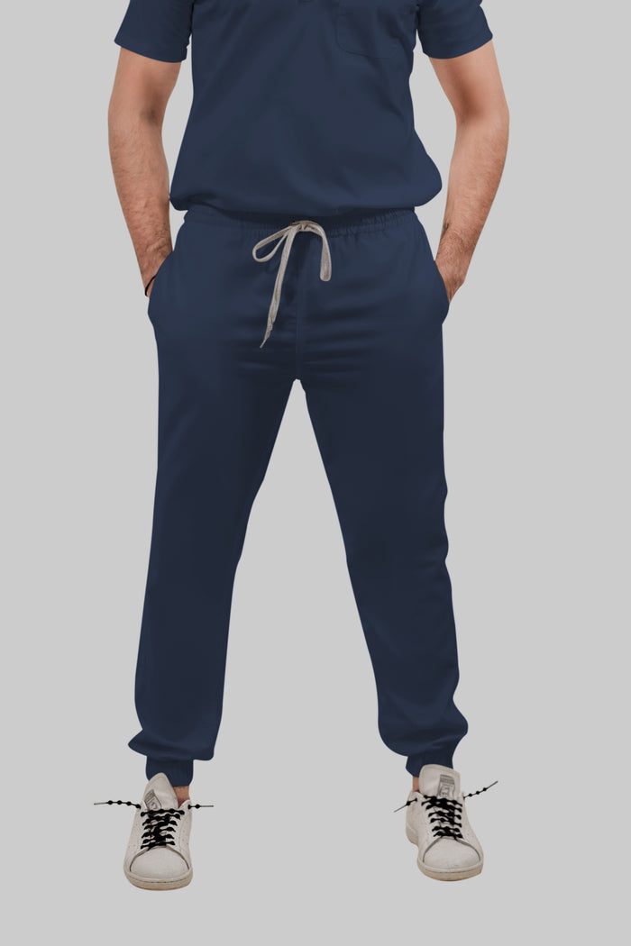 Stretchable (4Way) Men Navy Blue Jogger