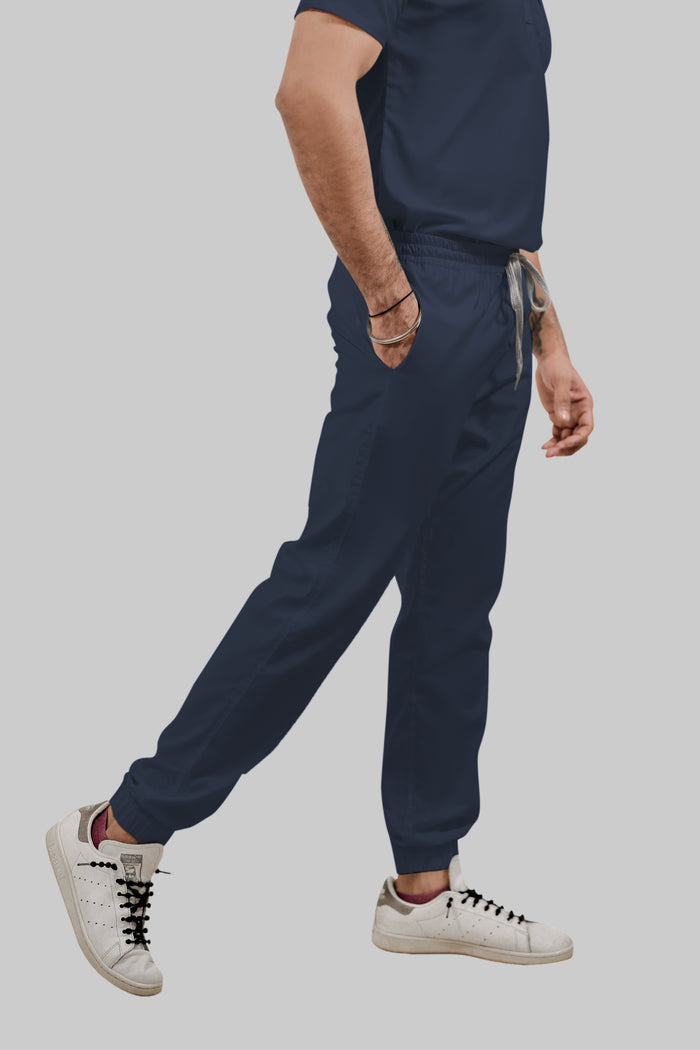 Stretchable (4Way) Men Navy Blue Jogger