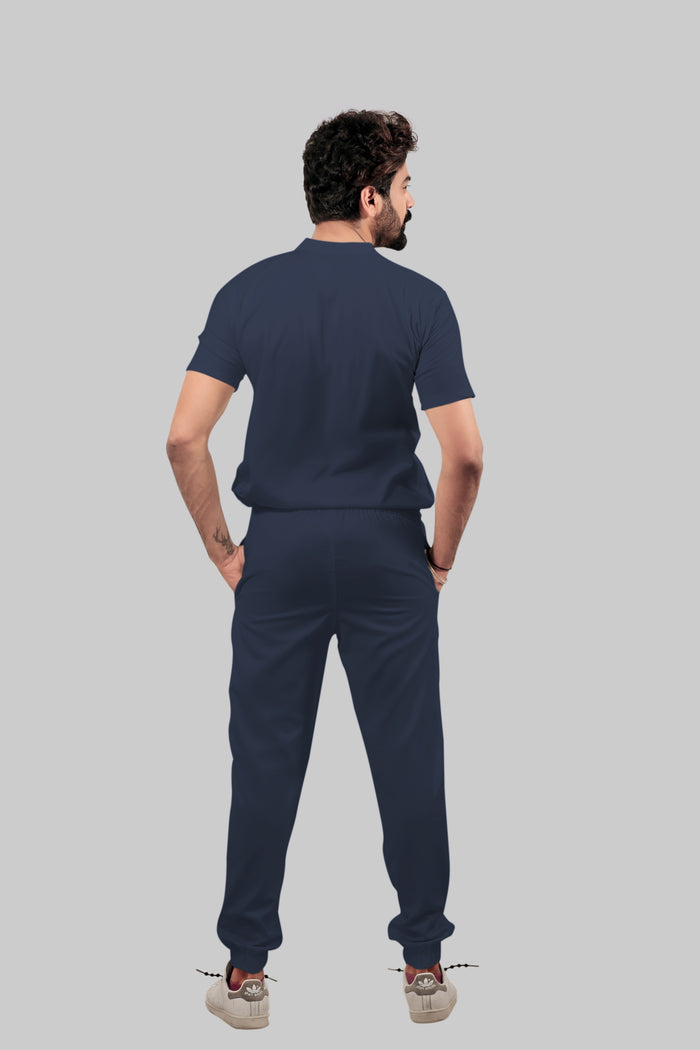 Stretchable (4Way) Men Navy Blue Jogger