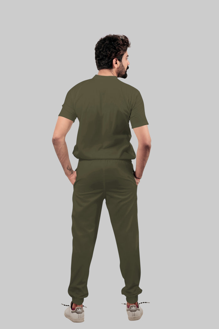 Stretchable (4Way) Men Olive Green Jogger