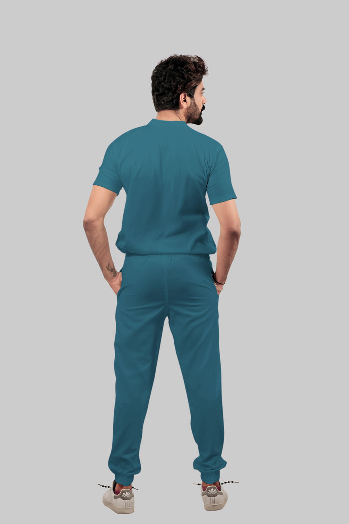 Stretchable (4Way) Men Peacock Blue Jogger