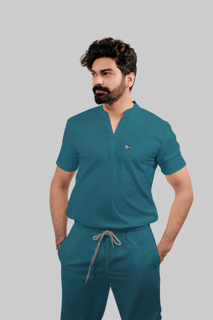 Stretchable (4Way) Men Peacock Blue Jogger