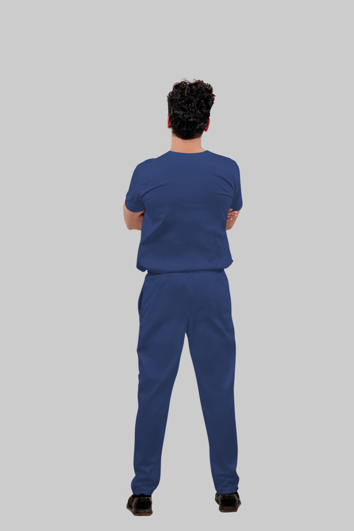 Stretchable (4Way) Men Royal Blue Straight Scrub Pant