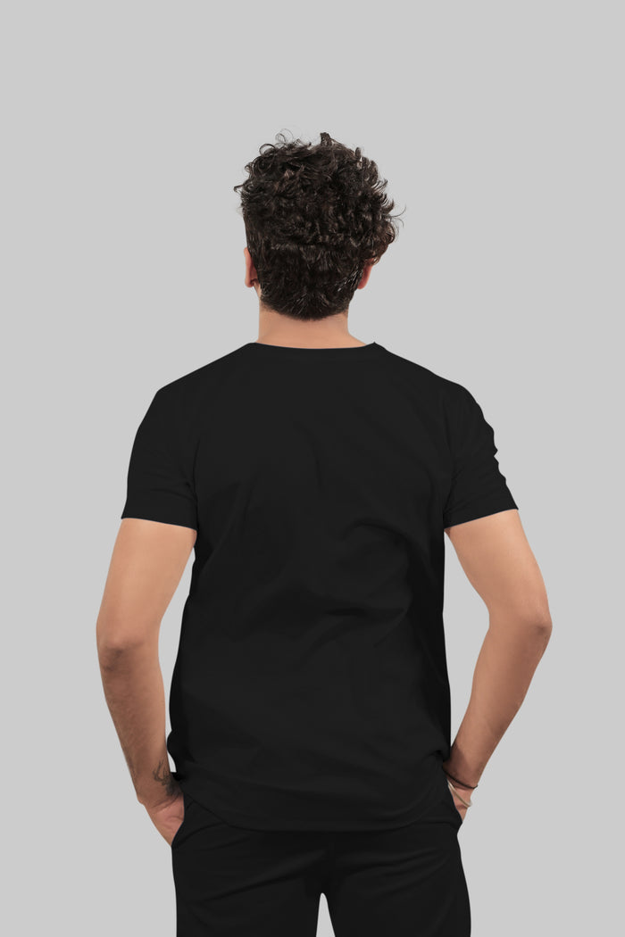 Stretchable (4Way) Men V-Neck Black Scrub Top
