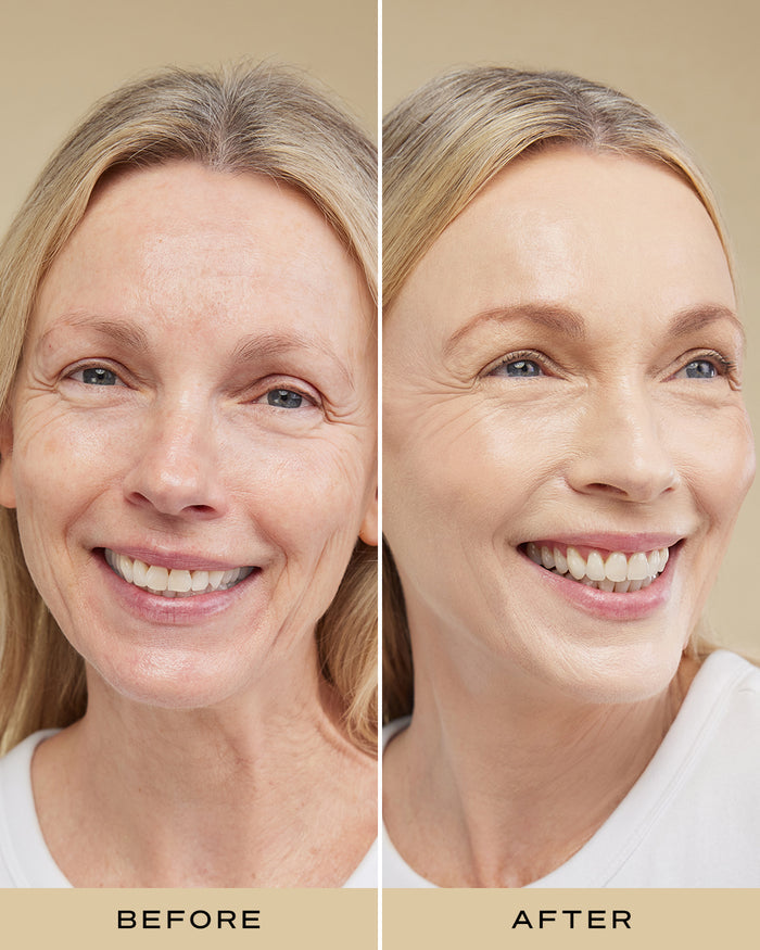 STROKE OF GENIUS LIQUID CASHMERE FOUNDATION LOOK 1 b&a