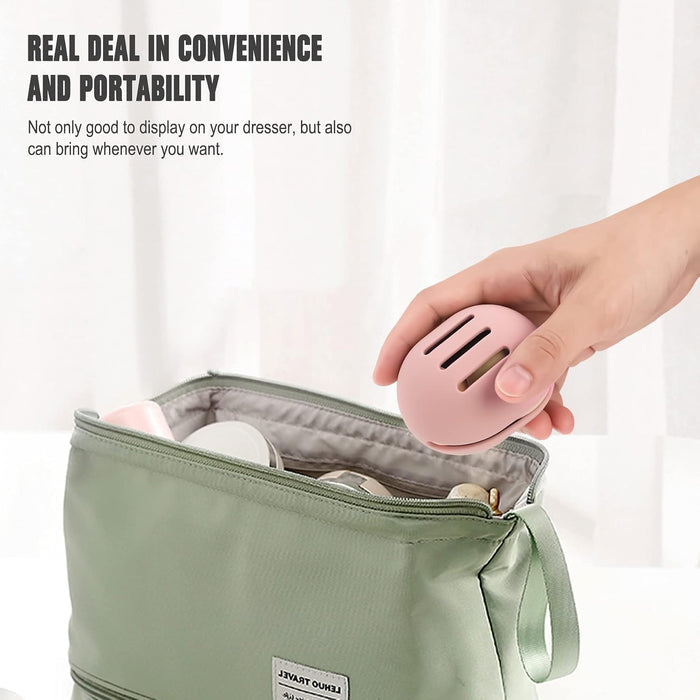 Stylish and Eco-Friendly Makeup Sponge Holder - Travel-Friendly Shatterproof Silicone Case in Pink