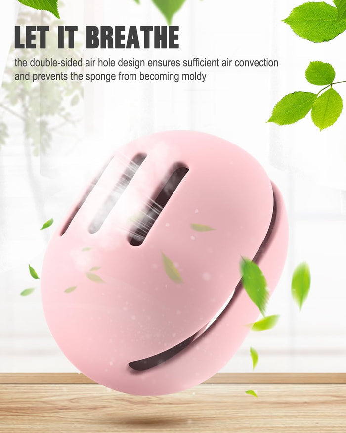 Stylish and Eco-Friendly Makeup Sponge Holder - Travel-Friendly Shatterproof Silicone Case in Pink