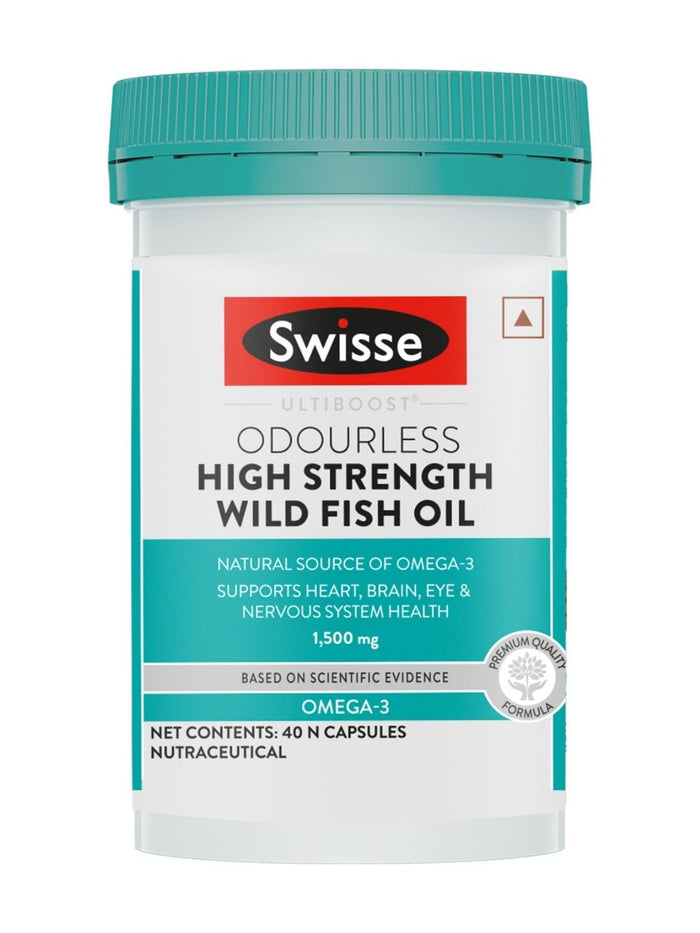 Swisse Fish Oil 1500mg Omega 3 for Highest Omega-3 Content in One Capsule (40 Capsules)