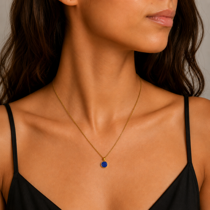 The Alexandria Sterling Silver, Gold & Lapis Lazuli Pendant