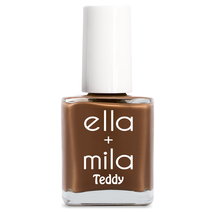 The Snuggle is Real cocoa brown nail polish bottle – ella+mila Teddy