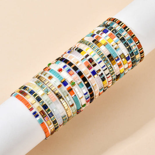 Tila Link Macrame Bracelet with Miyuki Tila Beads
