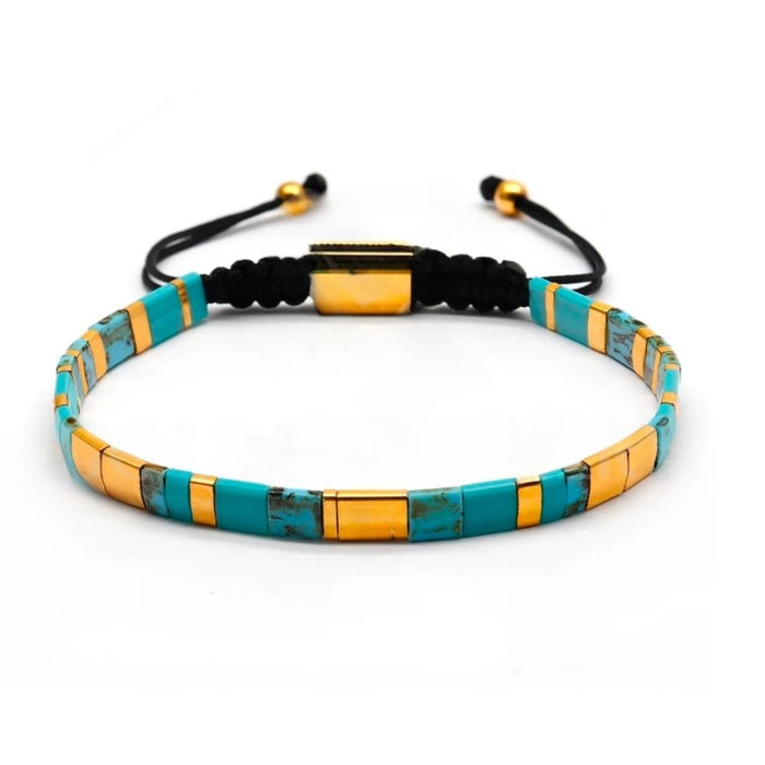 Tila Link Macrame Bracelet with Miyuki Tila Beads