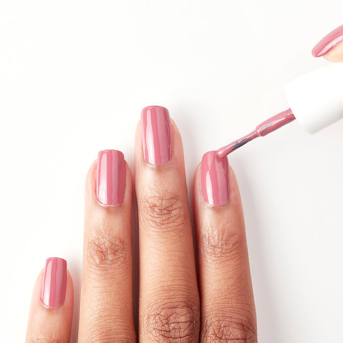 Applying Time for a Bond-fire warm mauve nail polish