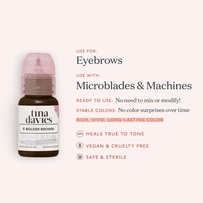 Tina Davies - I Love Ink BROW Pigment - Bolder Brown 15ml