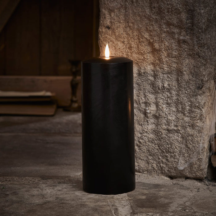 TruGlow® Black LED Chapel Candle 25cm With Remote Control