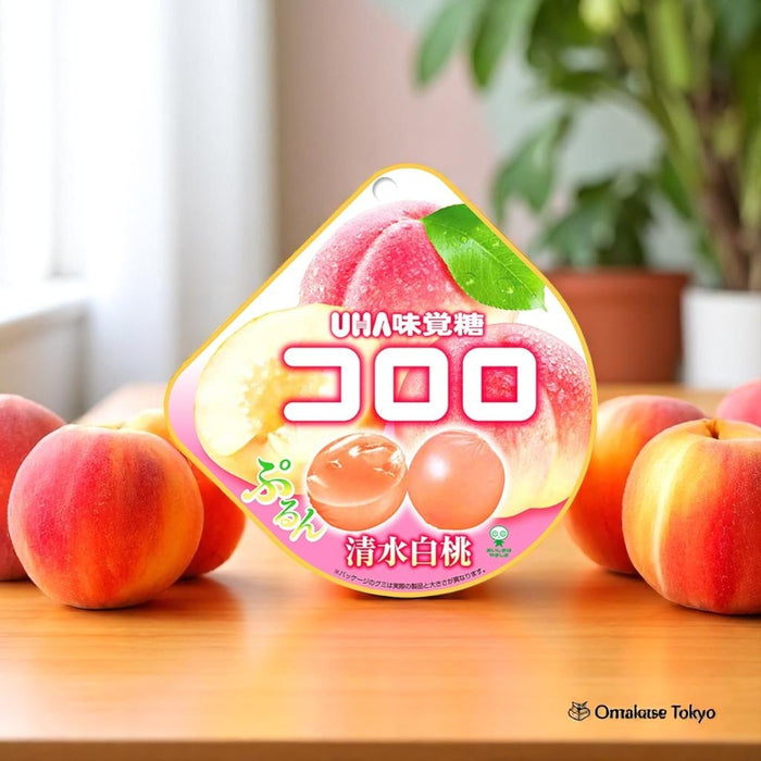 UHA Mikakuto Kororo Shimizu White Peach, 40g x 6 Bags