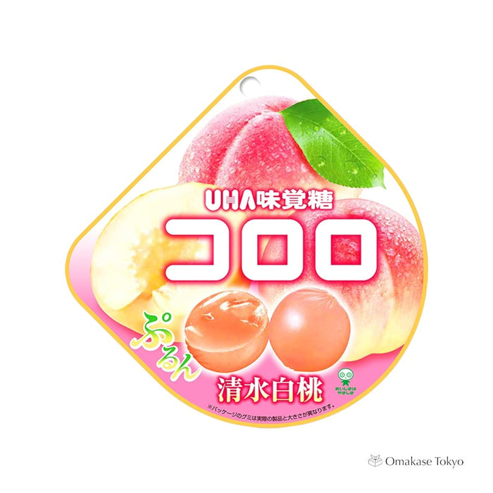 UHA Mikakuto Kororo Shimizu White Peach, 40g x 6 Bags
