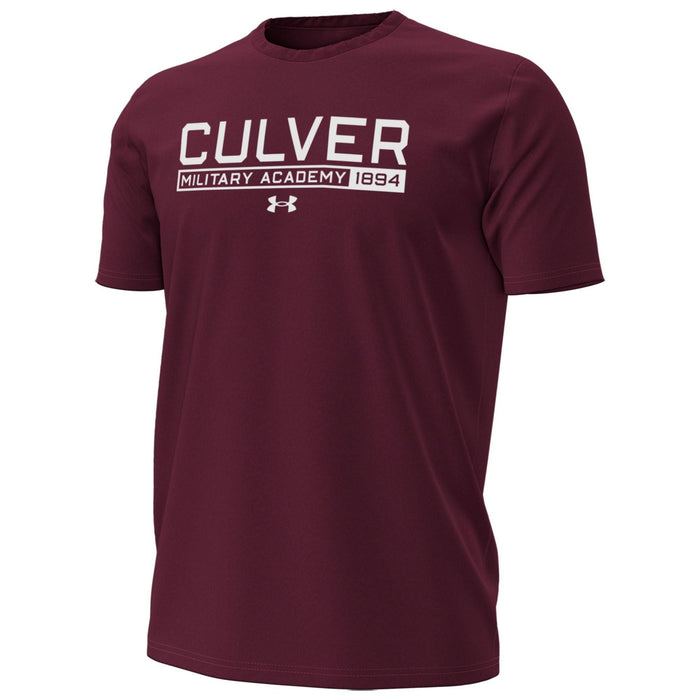 Under Armour Performance Cotton Short Sleeve Tee - Maroon