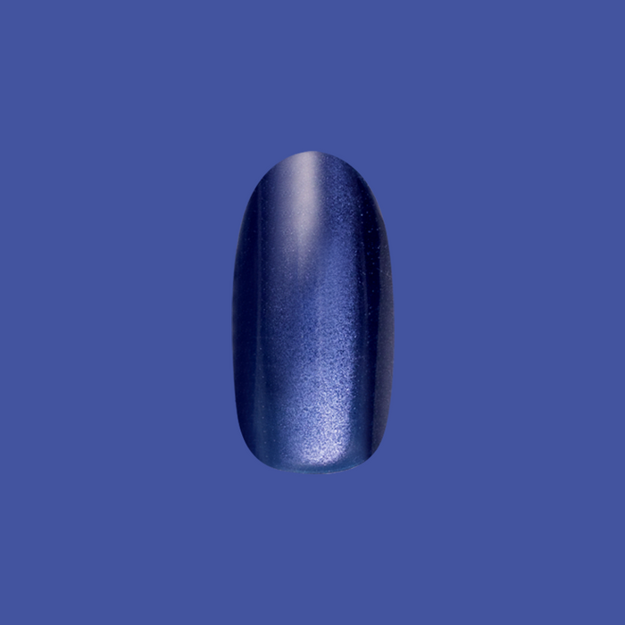 Velvet Rain - Press-On | Medium | Oval showing dark velvet-effect rain cloud blue medium oval press-on false nail
