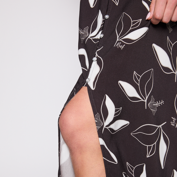 Vestido Reef Women Black Buttons