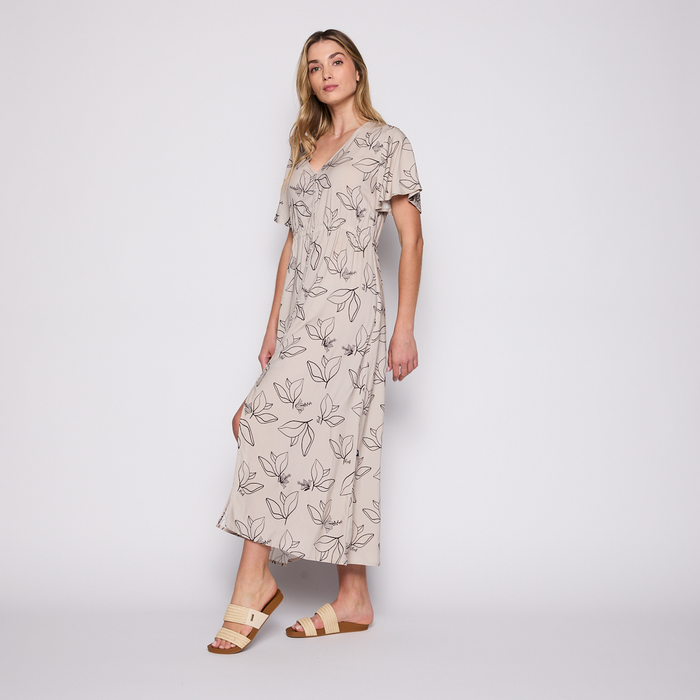 Vestido Reef Women Natural White Buttons