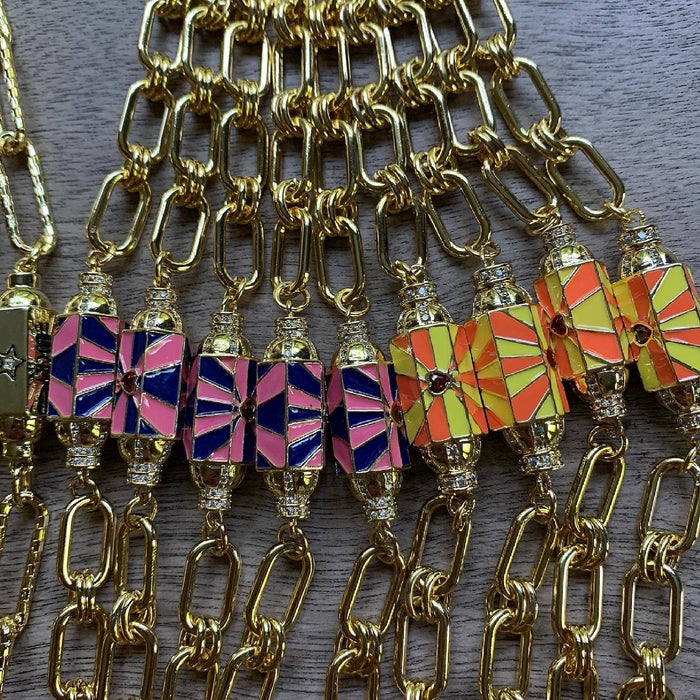 Chasing Cherubs Warhol bracelet with colorful, abstract art design featuring bold, vibrant patterns on a sleek bracelet band.