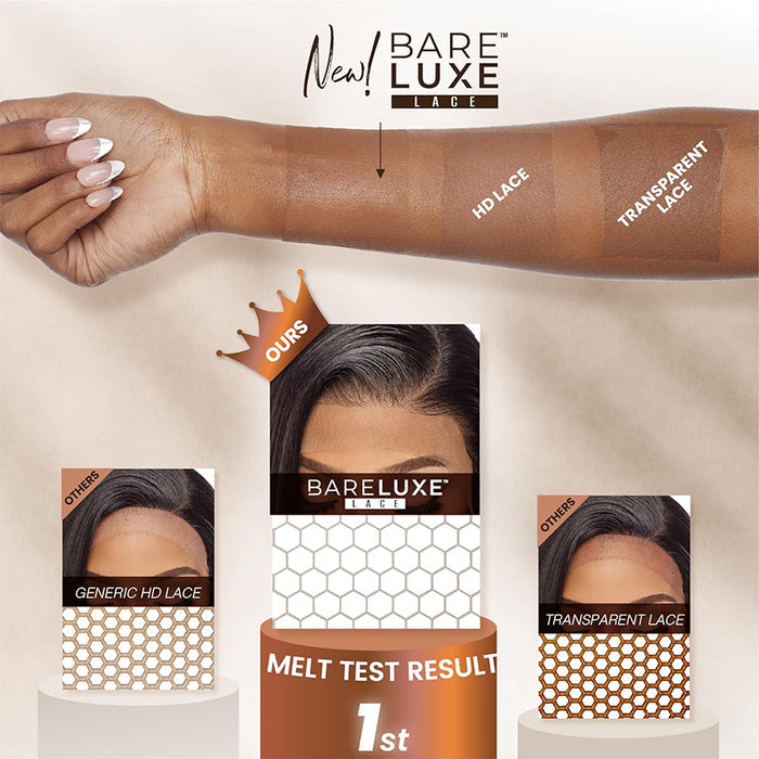 SENSATIONNEL glueless lace front wig extra transparent BareLuxe lace melt test with arm swatches and lace boxes