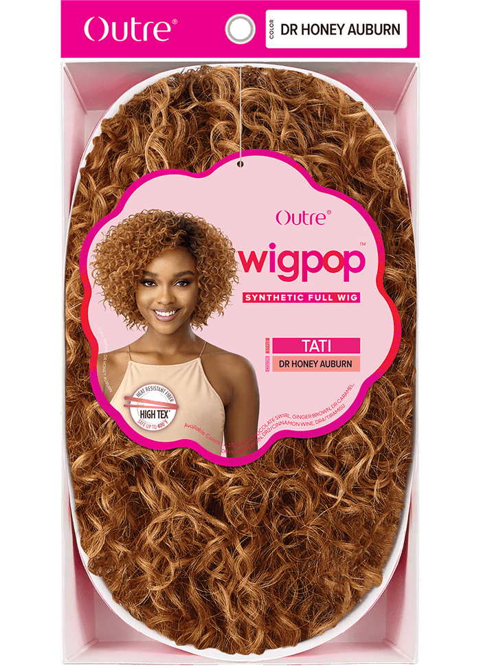 OUTRE WigPop Tati DR HONEY AUBURN curly short synthetic hair full cap wig with voluminous ringlets