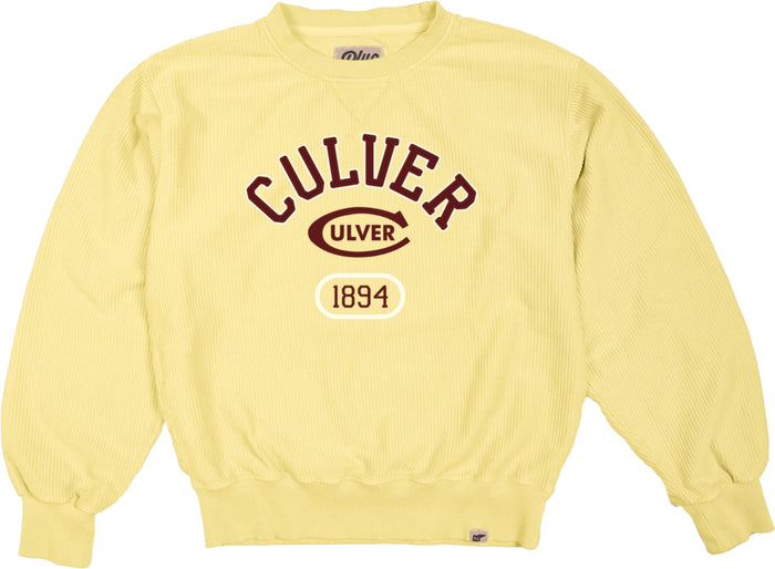 Women's Dyed Corded Crew - Butter