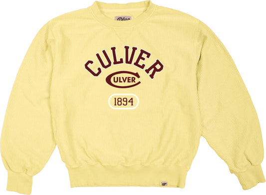 Women's Dyed Corded Crew - Butter