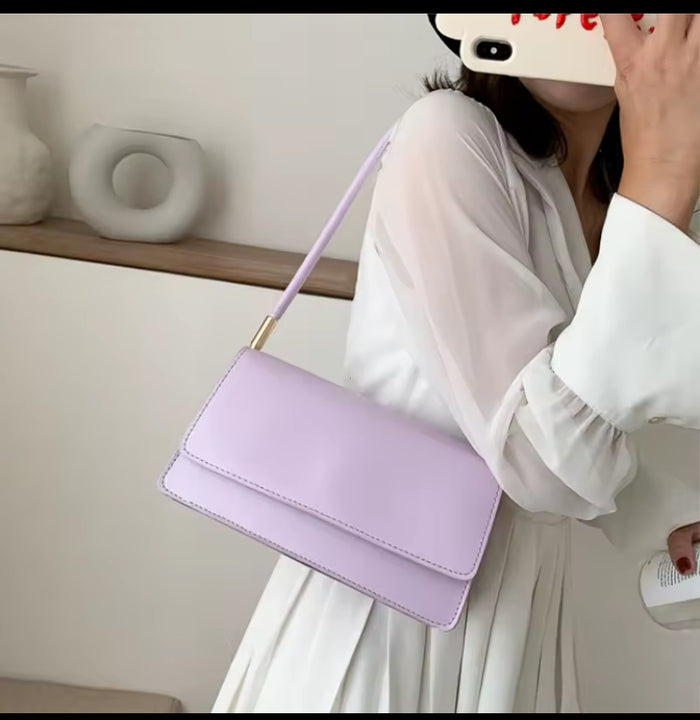 Women's Lavender Mini Flap Crossbody Bag