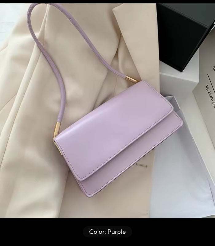 Women's Lavender Mini Flap Crossbody Bag