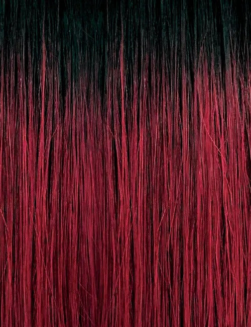 OUTRE 10 inch boho box braids ponytail with black to deep red ombre hair strands